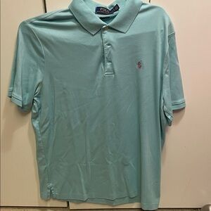 Polo by Ralph Lauren Men's Aqua Polo Shirt used worn once size Large